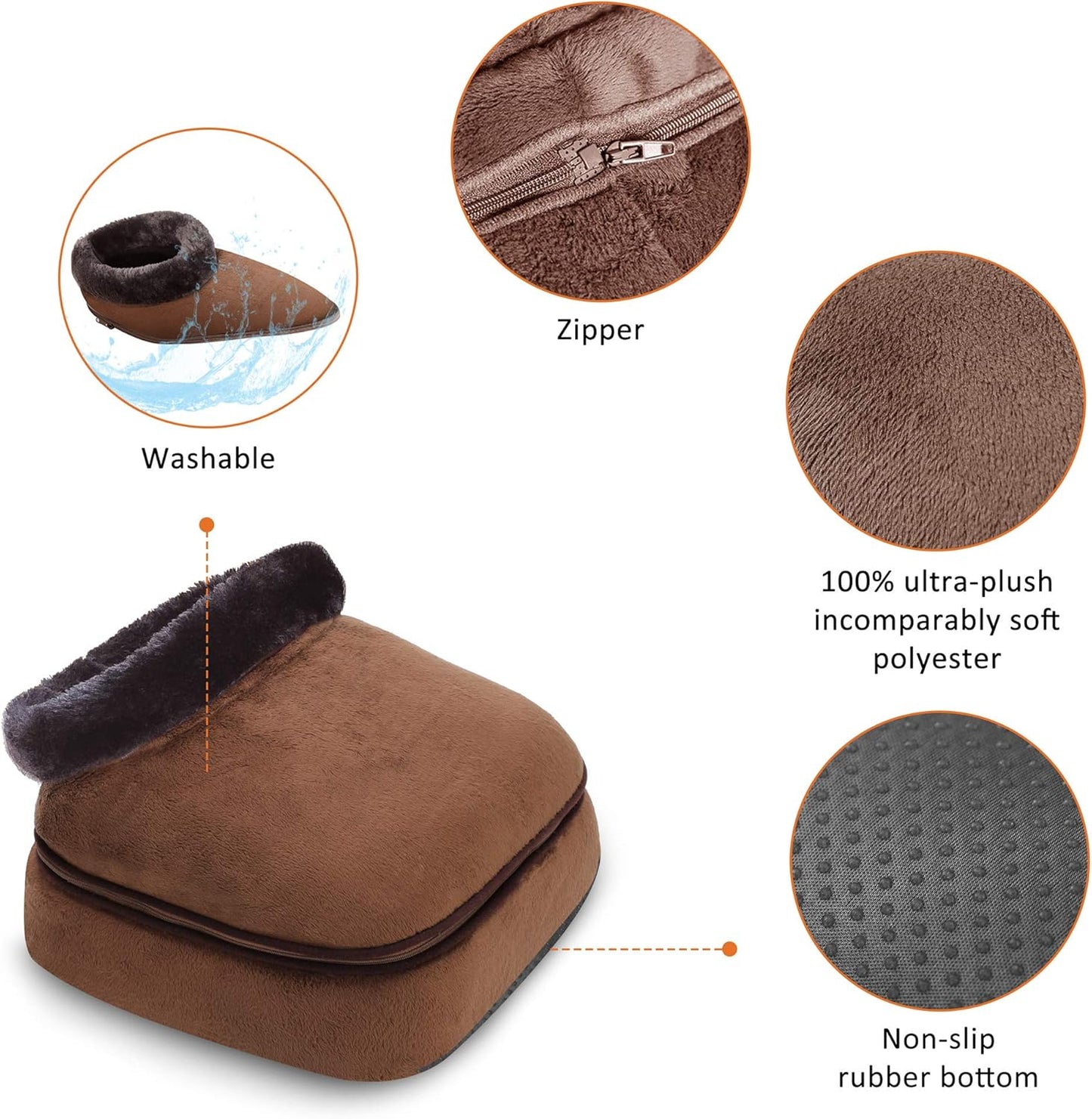 Shiatsu Foot Massager with Heat,Heated Feet Massager and Back Massager,Foot Warmer,Gifts for Men,Women,Feet Warmers Massager for Back Leg Foot,Washable Cover